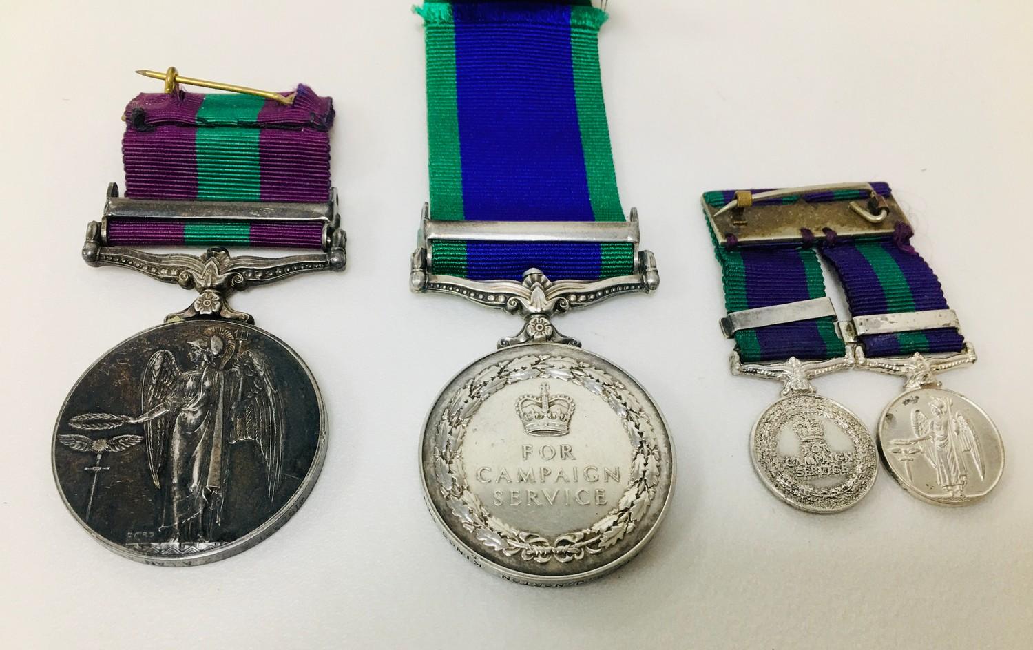 An ERII Campaign service medal and General Service medal, for different recipients, Campaign Service - Image 2 of 4