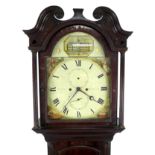 An early 19th century mahogany long case clock, by Ritchie, Edinburgh, the painted arch dial with