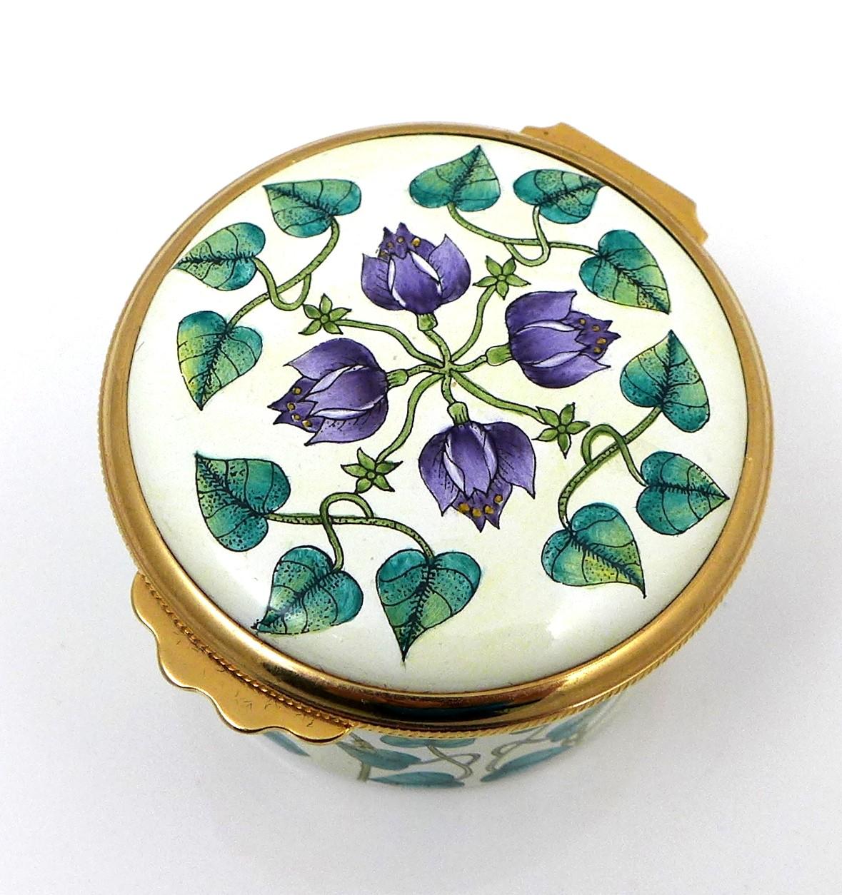 A modern Moorcroft enamel box clock, decorated with Florida Star pattern, of cylindrical form with - Image 2 of 6