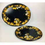 A set of two Victorian graduated oval papier mache trays, by Mappin Bros, Sheffield & London,