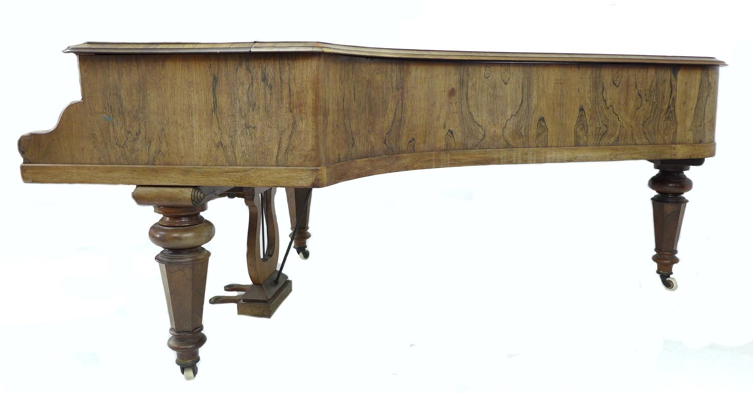A Victorian Kirkman parlour grand piano, circa 1870, with rosewood veneered case, wooden frame and - Image 11 of 19