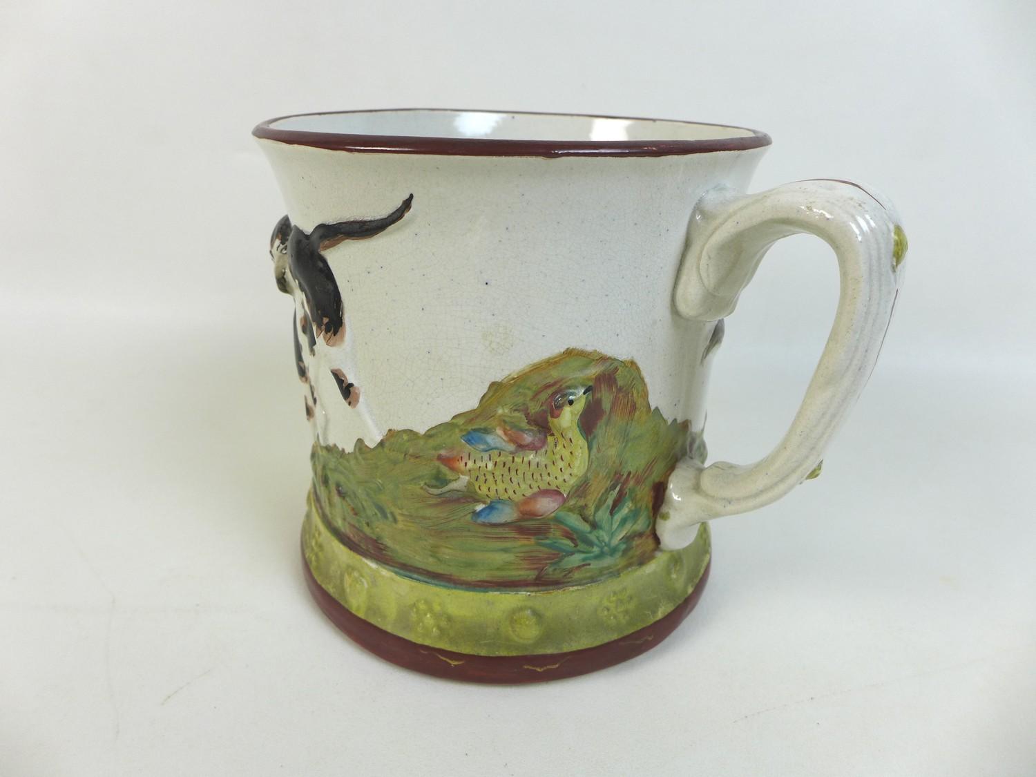 An early 19th century Derby porcelain tankard, decorated with a reserve of trees by a flowing - Image 8 of 15