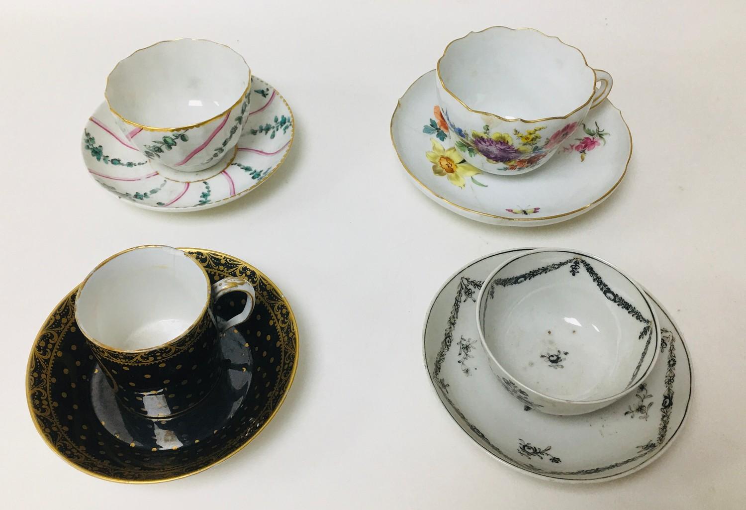 A group English and continental 19th century and later porcelain tea wares, including a Royal - Image 3 of 7