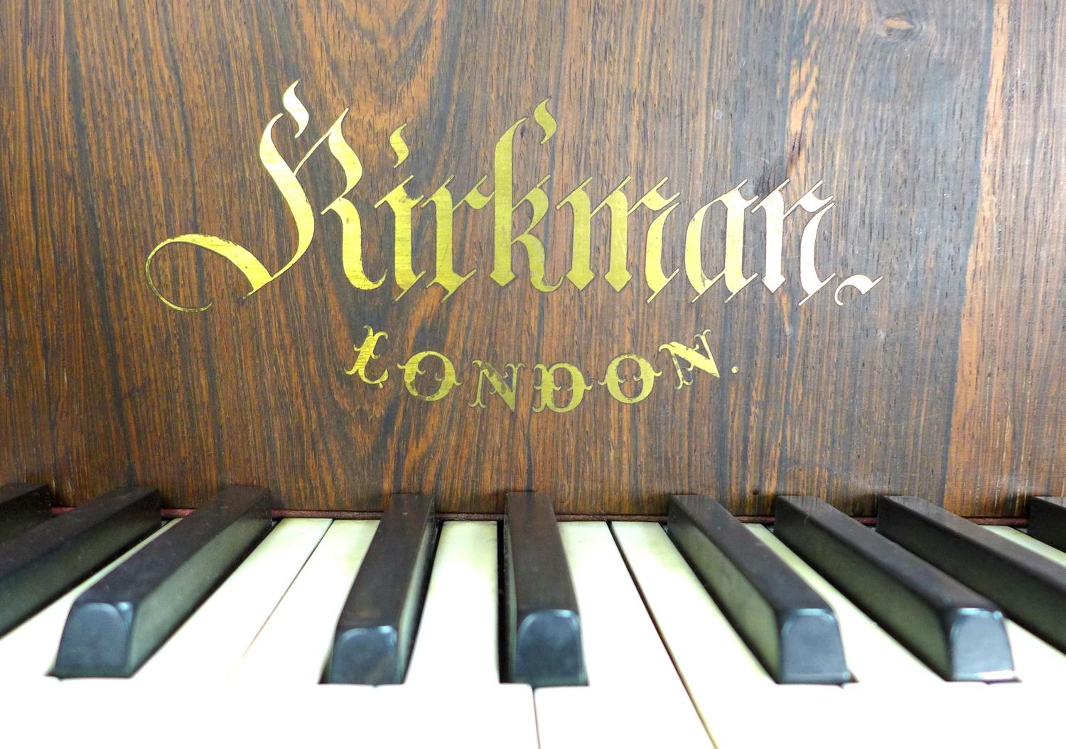 A Victorian Kirkman parlour grand piano, circa 1870, with rosewood veneered case, wooden frame and - Image 4 of 19