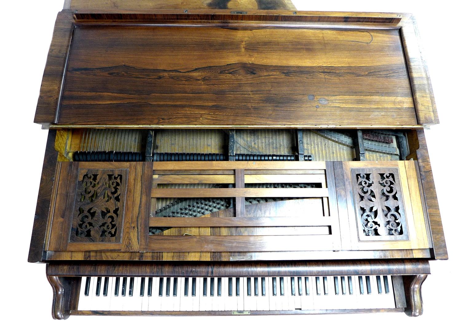 A Victorian Kirkman parlour grand piano, circa 1870, with rosewood veneered case, wooden frame and - Image 12 of 19