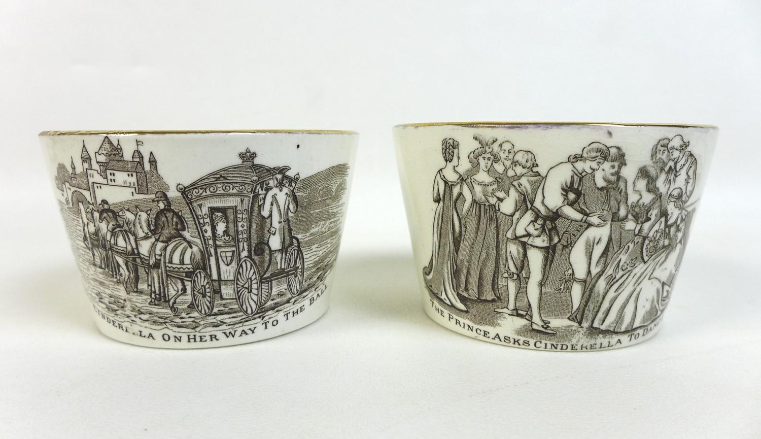 An unusual Victorian ceramic child's tea set, the whole decorated with scenes from Cinderella, - Image 5 of 18