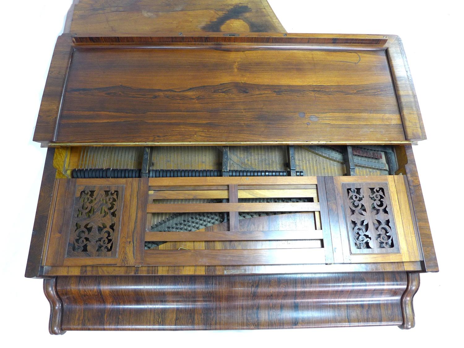 A Victorian Kirkman parlour grand piano, circa 1870, with rosewood veneered case, wooden frame and - Image 13 of 19