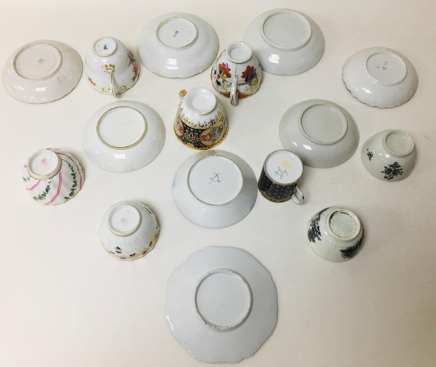 A group English and continental 19th century and later porcelain tea wares, including a Royal - Image 2 of 7