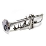 A vintage Boosey and Co Ltd silver plated trumpet, Patent number 193729 trumpet