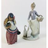 Two Lladro figurines, comprising a LLadro Gres figure of a Mexican girl, Pepita with Sombrero,