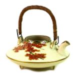 A good Japanese Satsuma pottery miniature teapot, in the style of Yabu Meizan, Meiji period, of