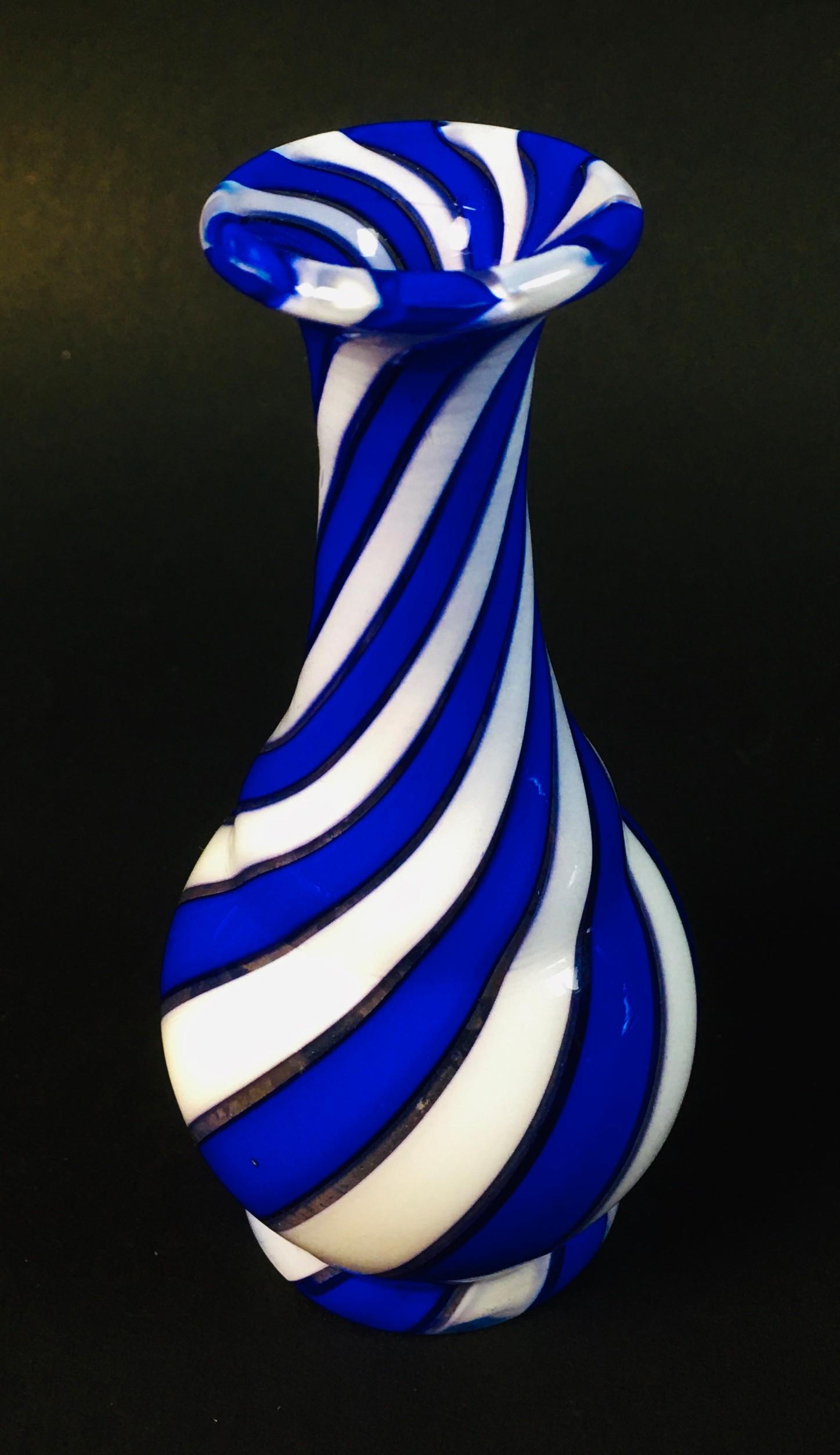 An early Victorian hand blown milk glass vase, of raised wrythen twisted form, possibly - Image 3 of 4