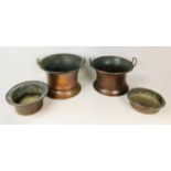 Two 19th century copper ice pails, each with twin handles and removable liners. (2)