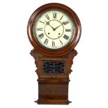 A Victorian mahogany cased ?Anglo-American? wall clock, with two train movement, with pendulum and