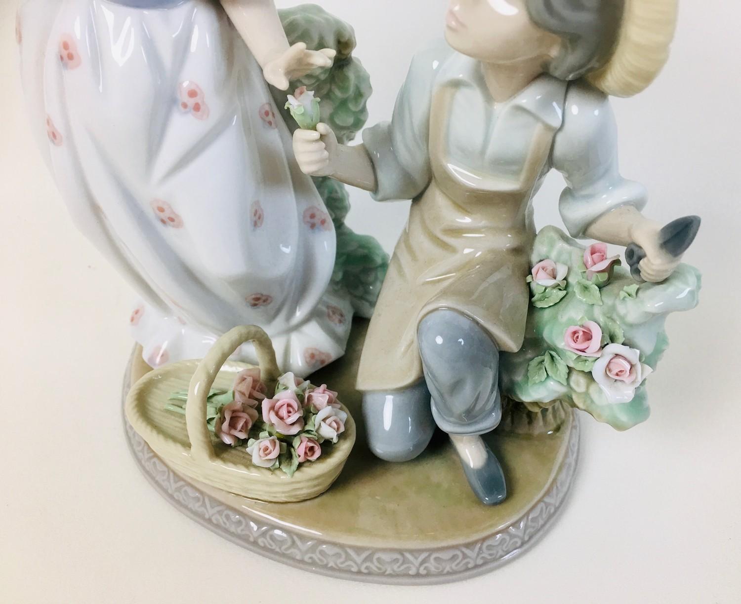 A group of four Lladro figurines, comprising a Lladro figural group 'For you' 5453, 'Fragrant - Image 3 of 5