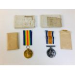 Two WWI medals, a Victory medal and a War medal for 221907 Sgt. G.T. Rackstraw RAF, with medal