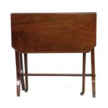 An Edwardian mahogany Sutherland table, 68 by 20 by 67cm high, together with two reproduction wine