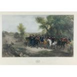 The Royal Cortege in Windsor Park, after R. B. Davis, a Victorian print, engraved by F. Bromley,