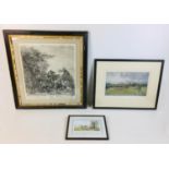 Three 18th century and later hunting themed pictures, consisting two prints, after Lionel Edwards (