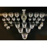 A collection of late 20th century Stuart crystal style cut glass ware, believed to be part of the