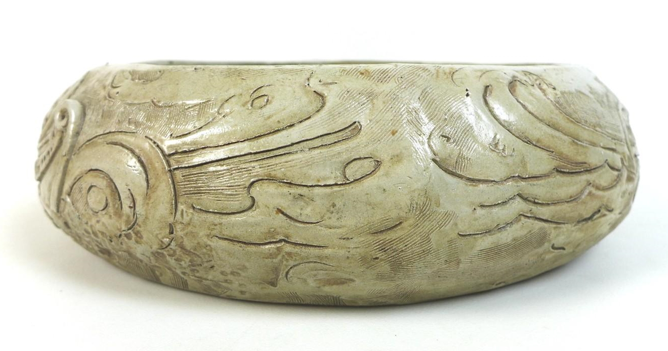 William Oram Trivett (British, 1872-1955), ceramic bowl, signed 'W.O. Trivett', with relief - Image 4 of 10