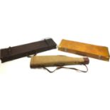 Three vintage gun cases, comprising an early 20th century E. Roberts of Birmingham leather case with