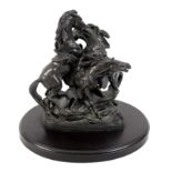 After Adrian Jones (1845-1938): a bronzed resin figure of Duncan's Horses from Macbeth, after the