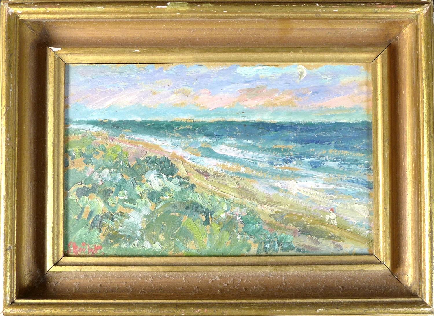 Danish School (20th century): two impressionistic coastal scene paintings, an oil on canvas of a - Image 2 of 4