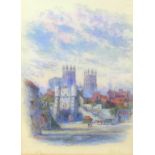 George Fall (British, 1848-1925): 'Bootham-Bar Minster, York', watercolour, signed and titled, 25.