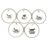 A set of five Wedgwood plates, circa 1960, printed with four designs from the series 'The American