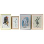 Charlotte Fawley (British, 20th century): four ballet sketches, comprising three featuring and
