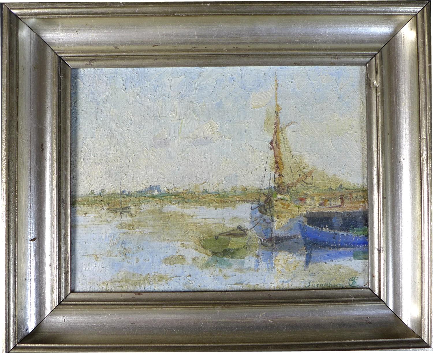 Danish School (20th century): two impressionistic coastal scene paintings, an oil on canvas of a - Image 4 of 4