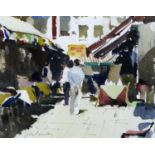 John Yardley (British, b. 1933): 'Brussels Eateries', signed lower left, watercolour, titled in