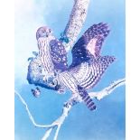 A late 20th century limited edition signed print 'Barbing Owls', indistinctly signed '..Morris',