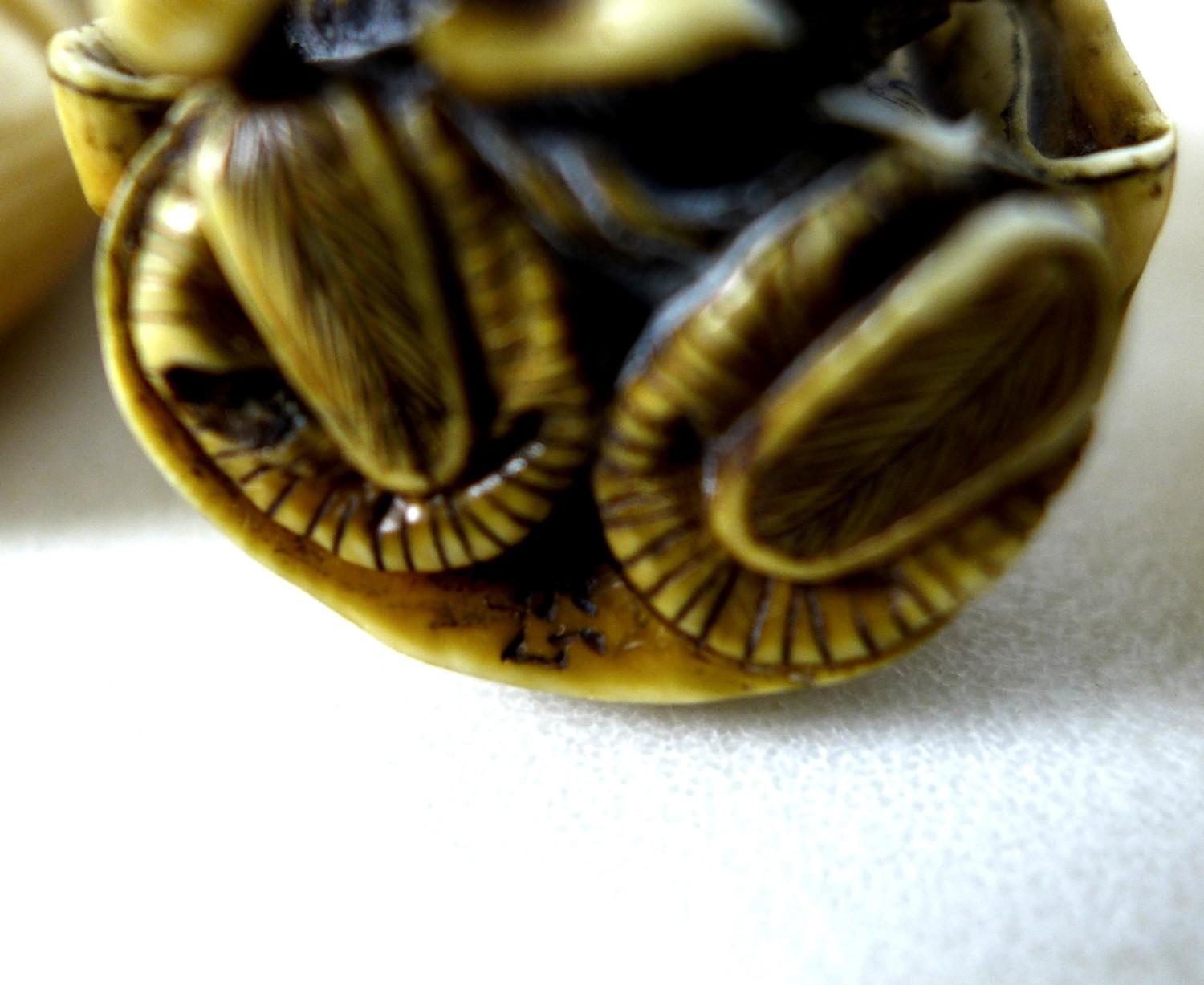 A group of five Japanese ivory katabori netsuke, late 19th and early 20th century, comprising a - Image 5 of 10