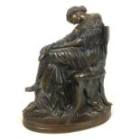 Pierre Jules Cavelier (French, 1814-1894): 'Penelope', a Neoclassical bronze figural sculpture,