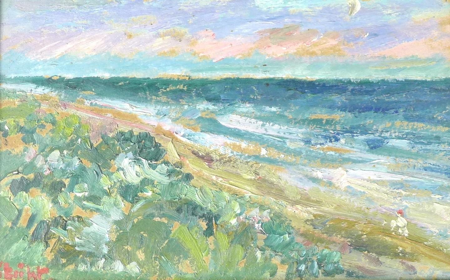 Danish School (20th century): two impressionistic coastal scene paintings, an oil on canvas of a