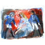 Charlotte Fawley (British, 20th century): 'Cindarella, Lindsay Kemp Co.', watercolour, signed and