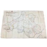 A large WWII 'Ministry of Food- South Wales Division' vellum map, bearing signed handwritten date '