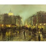 John Bampfield (British, b. 1948): Impressionistic late 19th century Parisian Street scene with