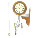A German 19th century dial clock, , with painted cream 8 ½? dial, painted black Roman numerals