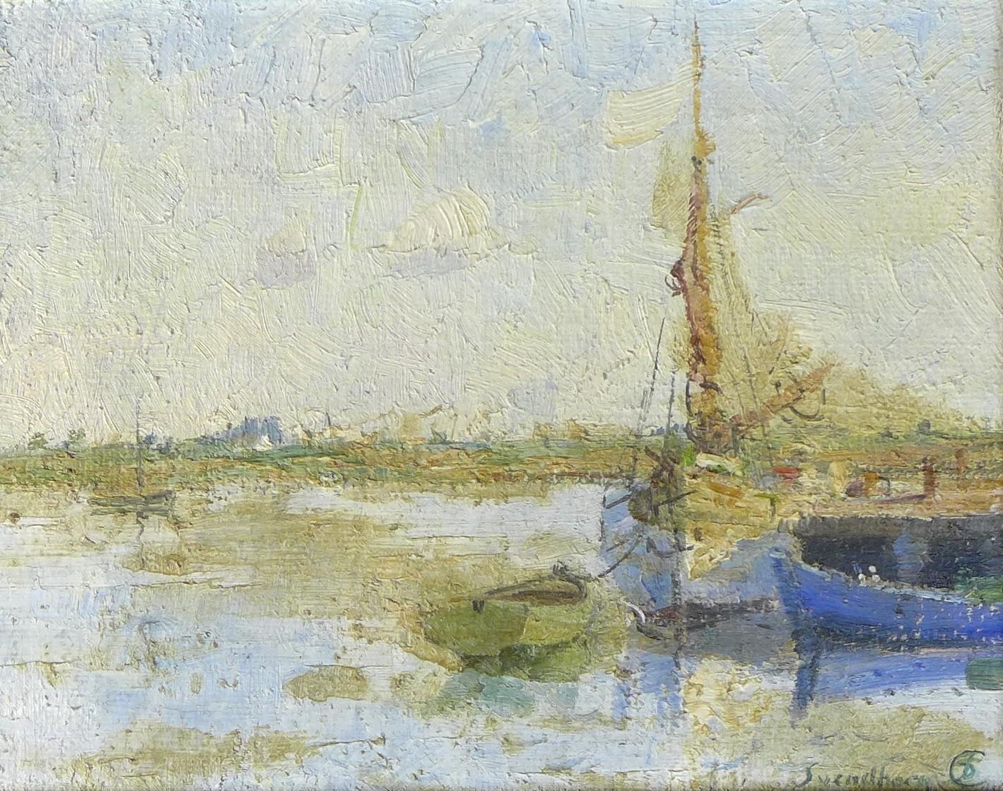 Danish School (20th century): two impressionistic coastal scene paintings, an oil on canvas of a - Image 3 of 4