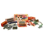 A collection of Hornby Dublo model locos and accessories, including a boxed Industrial Freight