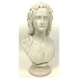 A Copeland parian ware bust of Ophelia, by W.C. Marshall RA, Crystal Palace Art Union, 16 by 10 by
