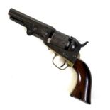 A London marked Colt pocket revolver, five shot patent 1849 type, 4 inch or 10cm octagonal