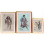Charlotte Fawley (British, 20th century): three ballet sketches, comprising two featuring and signed