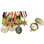 A WWII medal group, comprising of seven medals, a George VI Efficiency medal named 323466 Sjt. W. J.