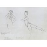 Charlotte Fawley (British, 20th century): 'Nureyev R&J Rehearsal London Festival Ballet', signed