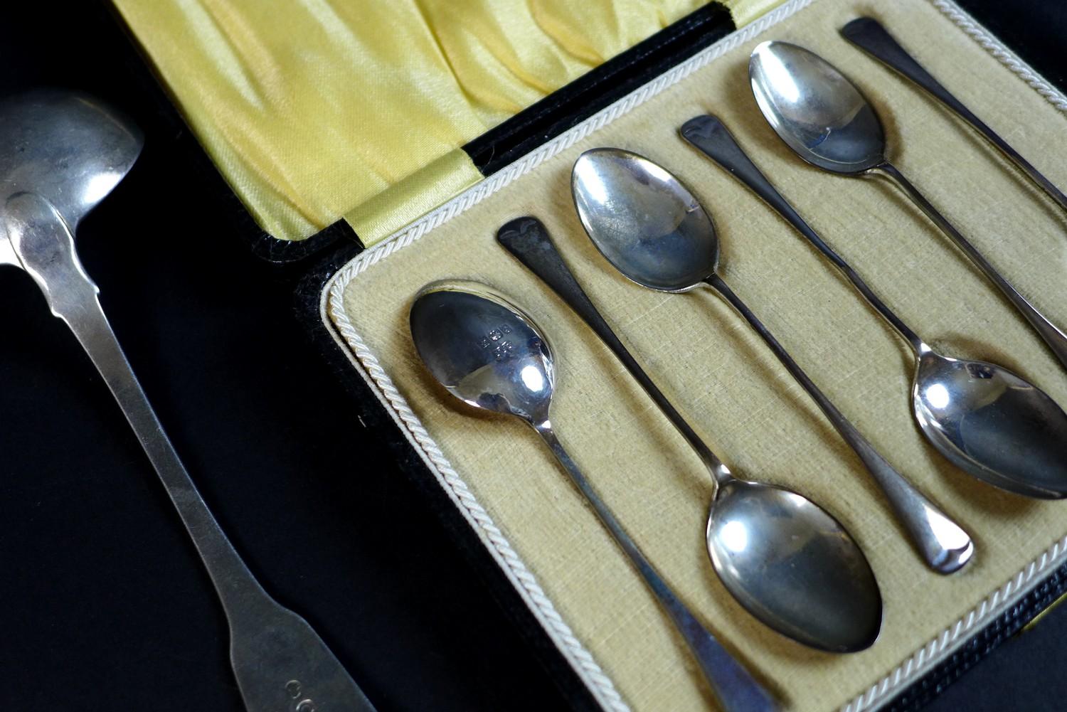 A pair of George III cream ladles, William Eley and William Fearn, London 1818, together with a - Image 4 of 4