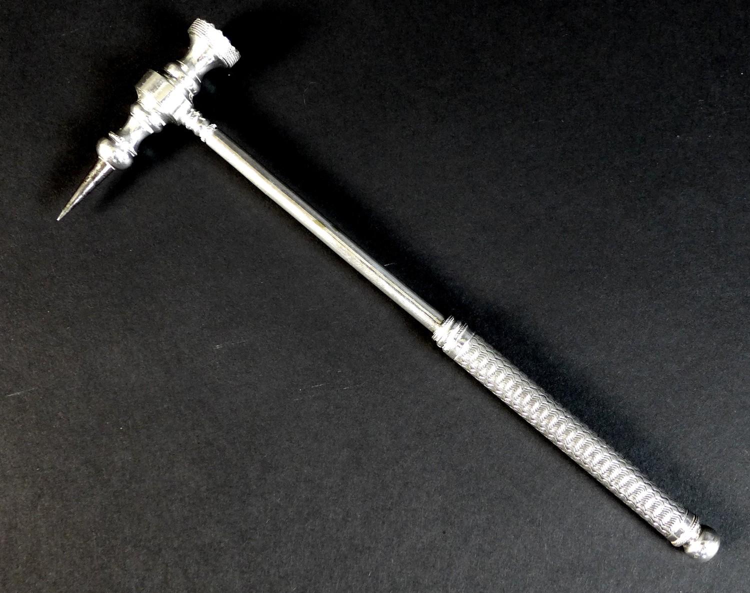 A late 19th / early 20th century white metal ice pick, stamped 'H B' and '481', 2.0toz gross, 18.